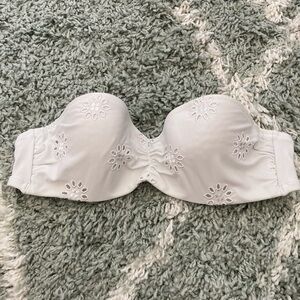 White Strapless Bikini Top - Aerie 34B